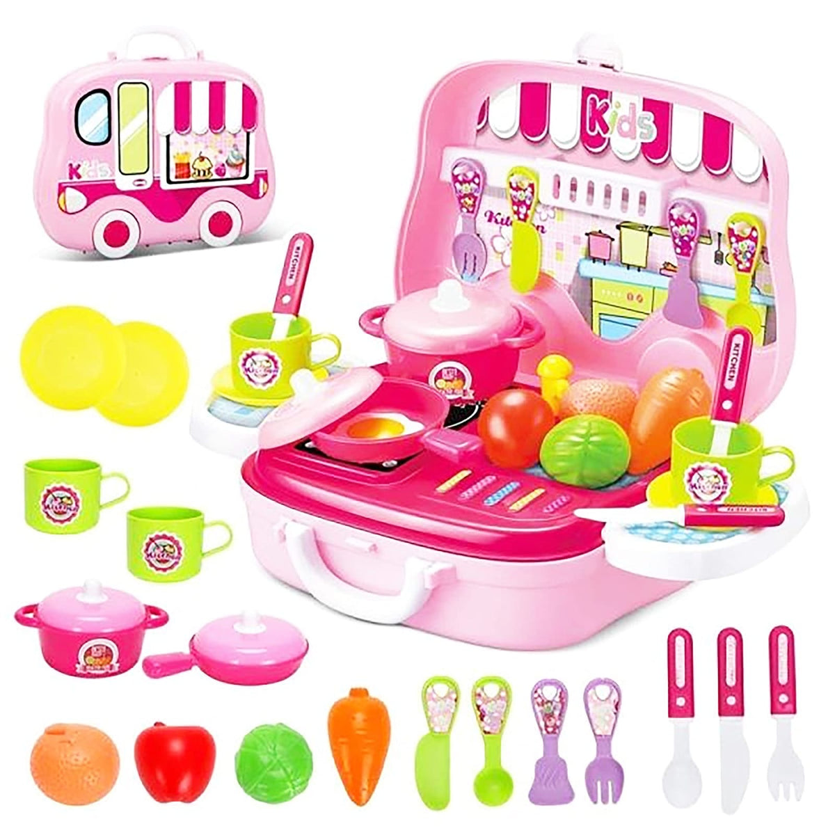 Kids Kitchen Play Set with Carry Case