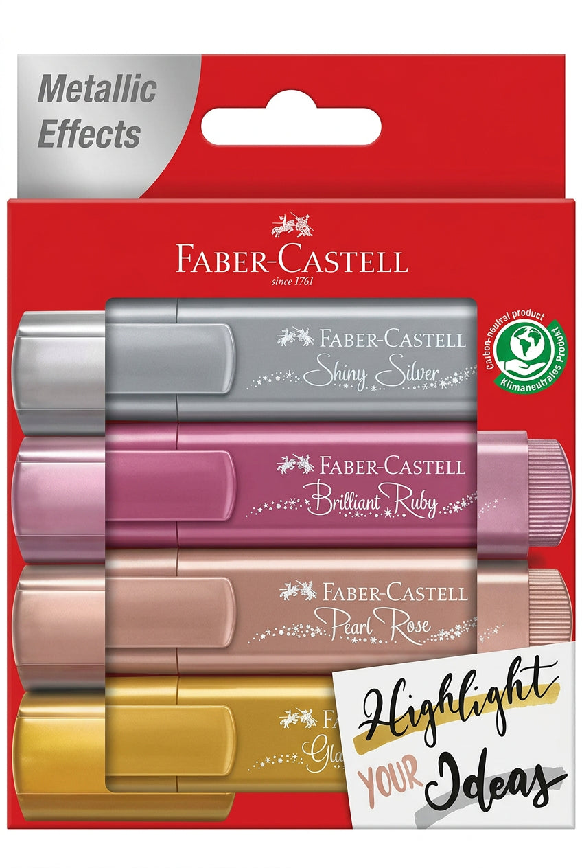 Faber castle  metallic Highlighter Set (Pack of 4)