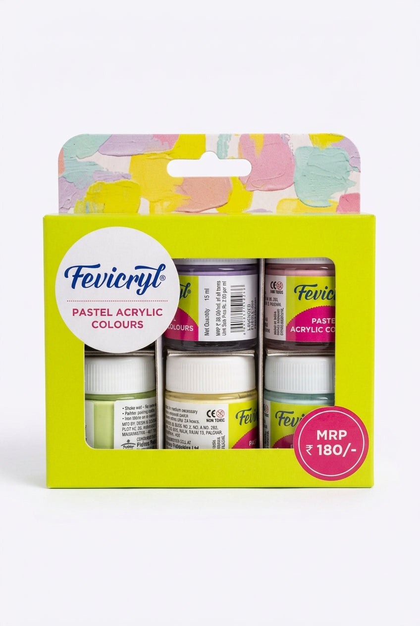 Fevicryl Pastel Acrylic Colours Set (6 Shades)