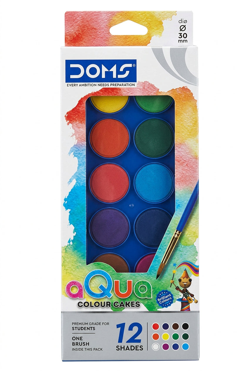 Watercolour Paint Set with Brush (12 Vibrant Colours)